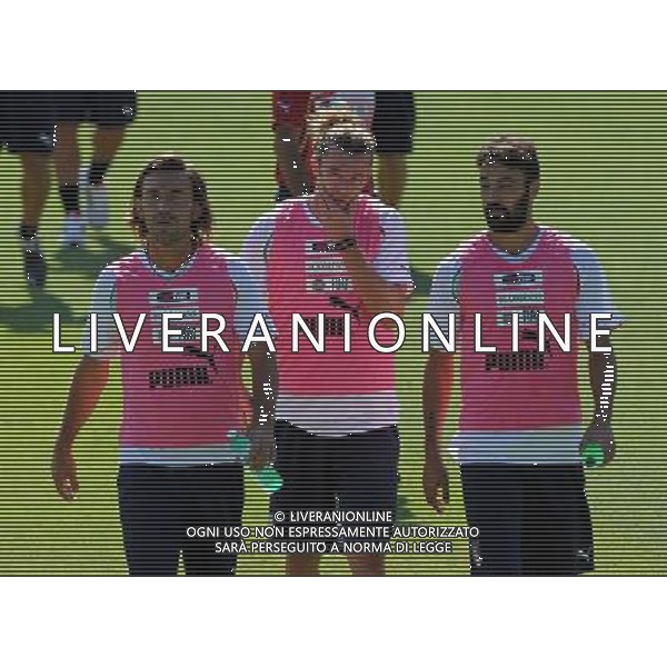 Raduno Nazionale Italiana a Coverciano Firenze - 30.08.2011 Allenamento Nella Foto:pirlo-balzaretti-cassani /Ph.Vitez-Ag. Aldo Liverani