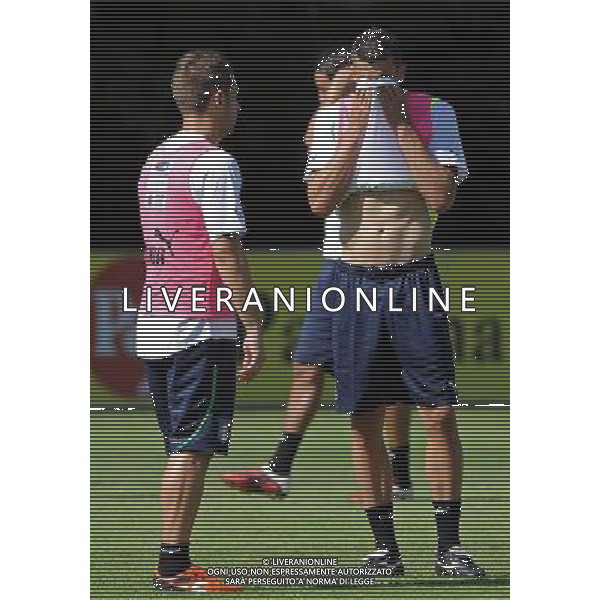 Raduno Nazionale Italiana a Coverciano Firenze - 30.08.2011 Allenamento Nella Foto:thiago motta-cassano /Ph.Vitez-Ag. Aldo Liverani