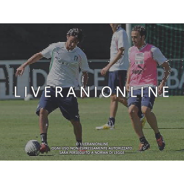 Raduno Nazionale Italiana a Coverciano Firenze - 30.08.2011 Allenamento Nella Foto:aquilani-pazzini /Ph.Vitez-Ag. Aldo Liverani