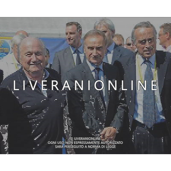 FIFA Beach Soccer World Cup 2011 Ravenna - 01.09.2011 Conferenza Stampa Nella Foto:Joseph Blatter-Giancarlo Abete-Gianni Petrucci /Ph.Vitez-Ag. Aldo Liverani