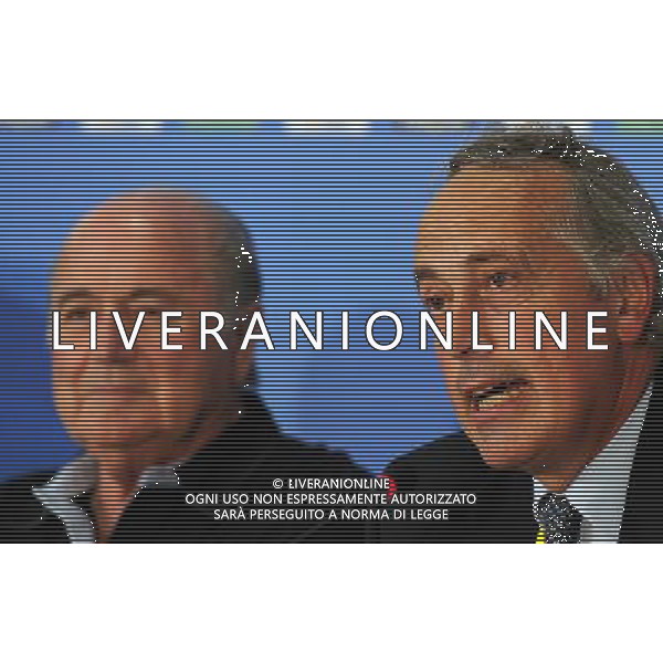 FIFA Beach Soccer World Cup 2011 Ravenna - 01.09.2011 Conferenza Stampa Nella Foto:Joseph Blatter-Giancarlo Abete /Ph.Vitez-Ag. Aldo Liverani