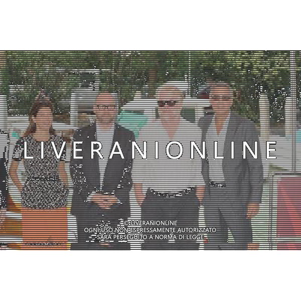 Venezia 31/08/2011 68ma Biennale di Venezia , Festival del Cinema 2011 nella foto : Marisa Tomei , Paul Giamatti , Philip Seymour Hoffman , George Clooney Foto Gaandolfi /AG. ALDO LIVERANI SAS