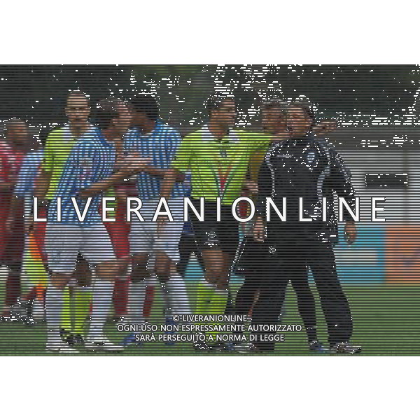 Lega Pro 1° Divisione Girone A 2011/2012 1°Giornata Ferrara - 04.09.2011 Spal-Pisa Nella Foto:vecchi protesta con l\'arbitro /Ph.Vitez-Ag. Aldo Liverani
