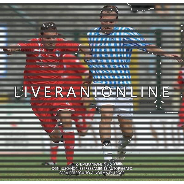 Lega Pro 1° Divisione Girone A 2011/2012 1°Giornata Ferrara - 04.09.2011 Spal-Pisa Nella Foto:Fabrizio Melara-Francesco Favasuli /Ph.Vitez-Ag. Aldo Liverani