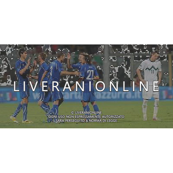 Qualificazioni ai Campionati Europei UEFA EURO 2012 Gruppo C Firenze - 06.09.2011 Italia-Slovenia Nella Foto:esultanza finale italia delusione slovenia /Ph.Vitez-Ag. Aldo Liverani