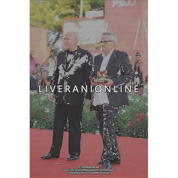09/09/2011 VENEZIA 68ma Mostra del cinema nella foto il regista marco bellocchio con il leone d\'oro e marco muller ph.gandolfi /ag ALDO LIVERANI sas