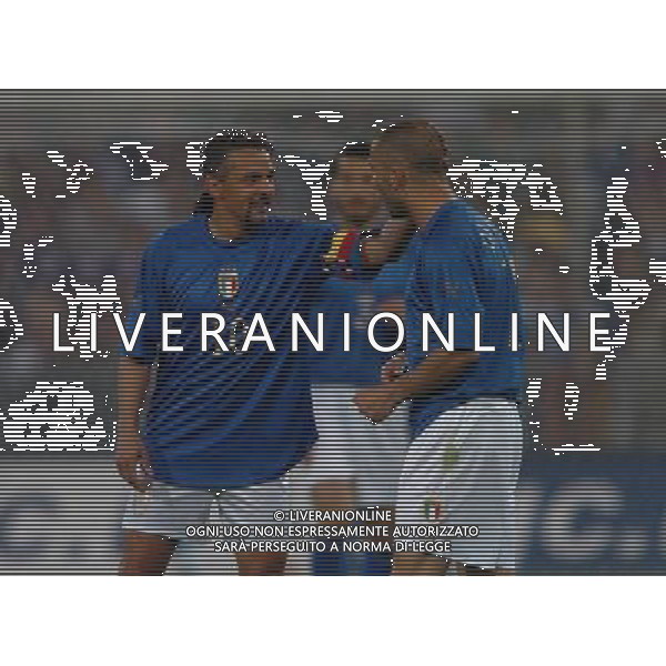 Genova 28/04/2004 italia-spagna 1:1 nella foto baggio e di vaio ph marco luzzani/ag aldo liverani s.a.s.