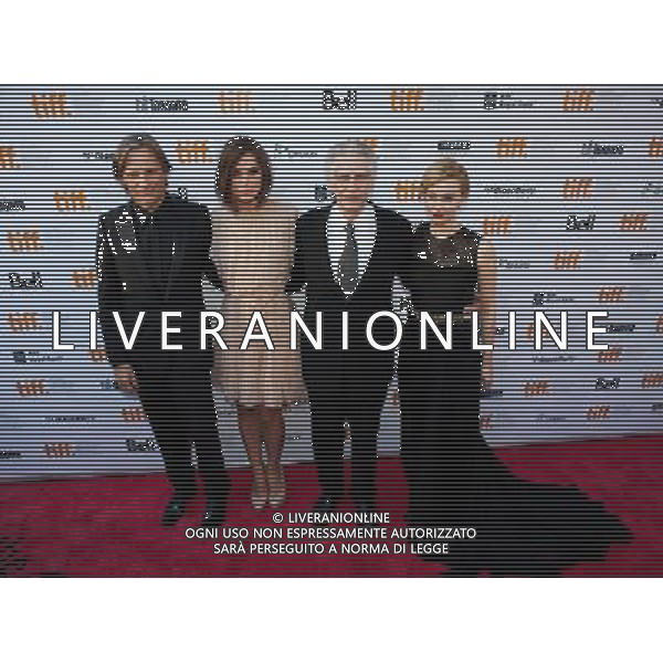 (110911) -- TORONTO, Sept. 11, 2011 () -- Actor Viggo Mortensen (1st L) ,actress Keira Knightley (2nd L) ,director David Cronenberg (2nd R) and actress Sarah Gadon(1st R) pose for photos before the screening of \'A Dangerous Method\' at Roy Thomson Hall during the 36th Toronto International Film Festival in Toronto, Canada, Sept.10, 2011. (/Zou Zheng)(axy) /AG. ALDO LIVERANI SAS- ITALY ONLY *** Local Caption *** .