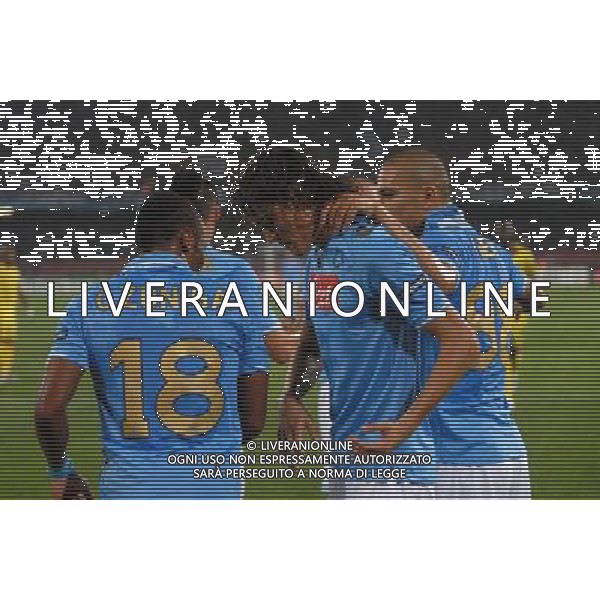 NAPOLI - VILLAREAL CHAMPIONS LEAGUE 27/09/2011 NELLA FOTO: ESULTANZA DOPO IL GOL DI EDINSON CAVANI ©MOSCA/AGENZIA ALDO LIVERANI SAS
