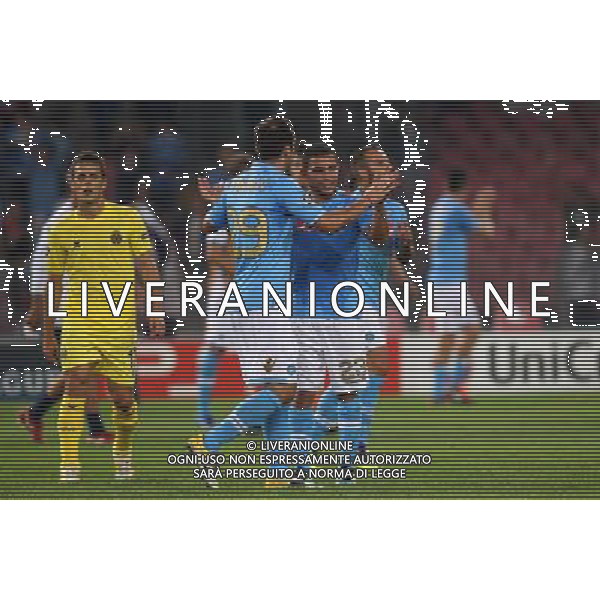 NAPOLI - VILLAREAL CHAMPIONS LEAGUE 27/09/2011 NELLA FOTO: ESULTANZA FINE GARA GARGANO ©MOSCA/AGENZIA ALDO LIVERANI SAS