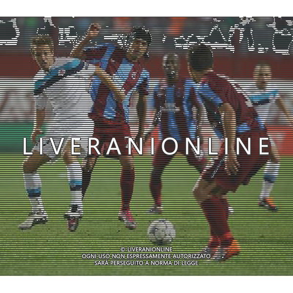 UEFA Champions league group B football match between Trabzonspor and Lille at Avni Aker Stadium in Trabzon, Turkey. 27.09.2011 Pictured: Benoit Pedretti (L) of Lille and Gustavo Colman (R) of Trabzonspor. LIGA MISTRZOW SEZON 2011/2012 PILKA NOZNA TRABZONSPOR vs LILLE FOT. SESKIM/NEWSPIX.PL TURKEY, GERMANY, AUSTRIA AND UK OUT !!! --- Newspix.pl TRABZONSPOR vs LILLE UEFA CHAMPIONS LEAGUE PH.AG ALDO LIVERANI SAS ITALY ONLY *** Local Caption *** .