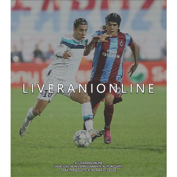UEFA Champions league group B football match between Trabzonspor and Lille at Avni Aker Stadium in Trabzon, Turkey. 27.09.2011 Pictured: Eden Hazard (L) of Lille and Gustavo Colman (R) of Trabzonspor. LIGA MISTRZOW SEZON 2011/2012 PILKA NOZNA TRABZONSPOR vs LILLE FOT. SESKIM/NEWSPIX.PL TURKEY, GERMANY, AUSTRIA AND UK OUT !!! --- Newspix.pl TRABZONSPOR vs LILLE UEFA CHAMPIONS LEAGUE PH.AG ALDO LIVERANI SAS ITALY ONLY *** Local Caption *** .
