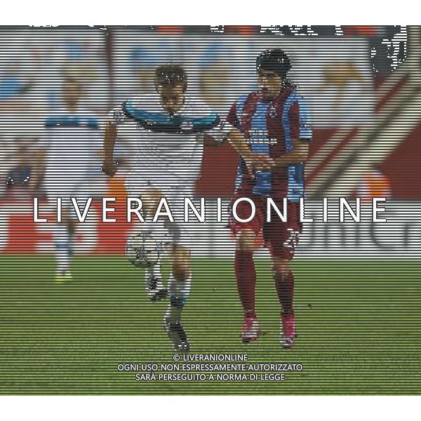 UEFA Champions league group B football match between Trabzonspor and Lille at Avni Aker Stadium in Trabzon, Turkey. 27.09.2011 Pictured: Benoit Pedretti (L) of Lille and Gustavo Colman (R) of Trabzonspor. LIGA MISTRZOW SEZON 2011/2012 PILKA NOZNA TRABZONSPOR vs LILLE FOT. SESKIM/NEWSPIX.PL TURKEY, GERMANY, AUSTRIA AND UK OUT !!! --- Newspix.pl TRABZONSPOR vs LILLE UEFA CHAMPIONS LEAGUE PH.AG ALDO LIVERANI SAS ITALY ONLY *** Local Caption *** .
