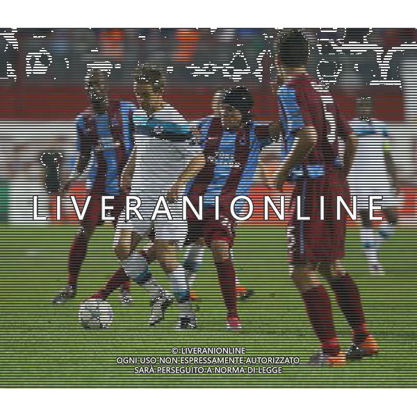 UEFA Champions league group B football match between Trabzonspor and Lille at Avni Aker Stadium in Trabzon, Turkey. 27.09.2011 Pictured: Benoit Pedretti (L) of Lille and Gustavo Colman (R) of Trabzonspor. LIGA MISTRZOW SEZON 2011/2012 PILKA NOZNA TRABZONSPOR vs LILLE FOT. SESKIM/NEWSPIX.PL TURKEY, GERMANY, AUSTRIA AND UK OUT !!! --- Newspix.pl TRABZONSPOR vs LILLE UEFA CHAMPIONS LEAGUE PH.AG ALDO LIVERANI SAS ITALY ONLY *** Local Caption *** .