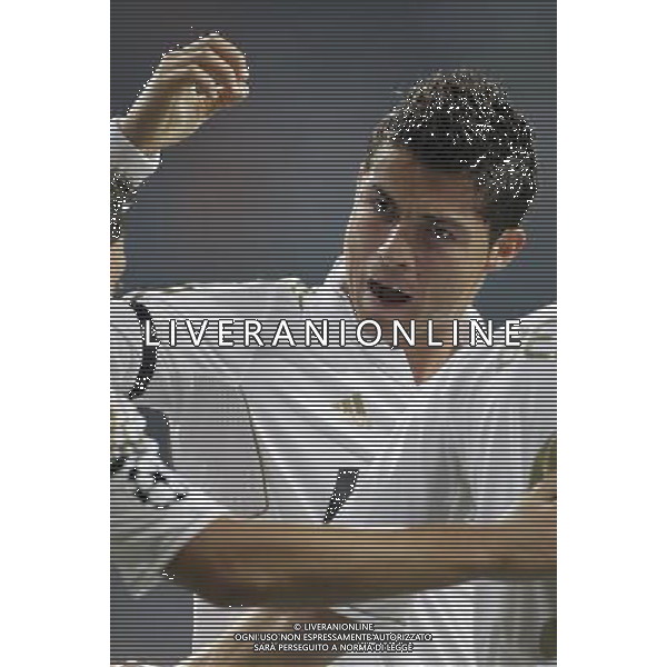 Real Madrid\'s Cristiano Ronaldo celebrates during UEFA Champions League match. September 27, 2011. (ALTERPHOTOS/Alvaro Hernandez) /AG ALDO LIVERAN SAS ITALY ONLY