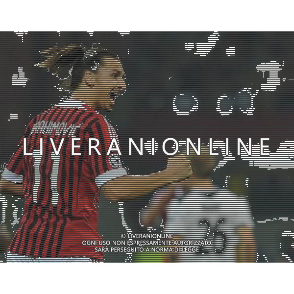 UEFA Champions League 2011/2012 Gruppo H Milano - 28.09.2011 Milan-FK Viktoria Plzen Nella Foto: esultanza dopo il gol di zlatan ibrahimovic /Ph.Vitez-Ag. Aldo Liverani