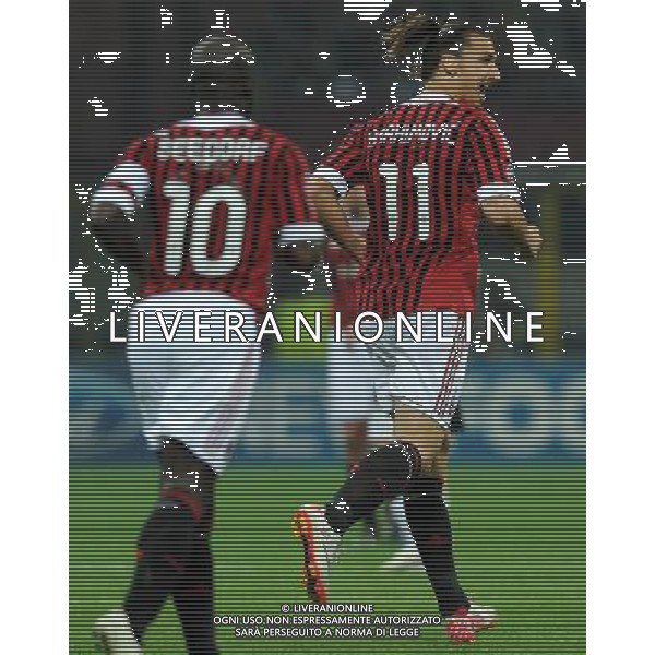UEFA Champions League 2011/2012 Gruppo H Milano - 28.09.2011 Milan-FK Viktoria Plzen Nella Foto: esultanza dopo il gol di zlatan ibrahimovic /Ph.Vitez-Ag. Aldo Liverani