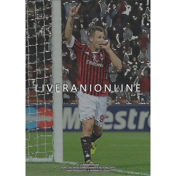 UEFA Champions League 2011/2012 Gruppo H Milano - 28.09.2011 Milan-FK Viktoria Plzen Nella Foto: esultanza dopo il gol di antonio cassano /Ph.Vitez-Ag. Aldo Liverani