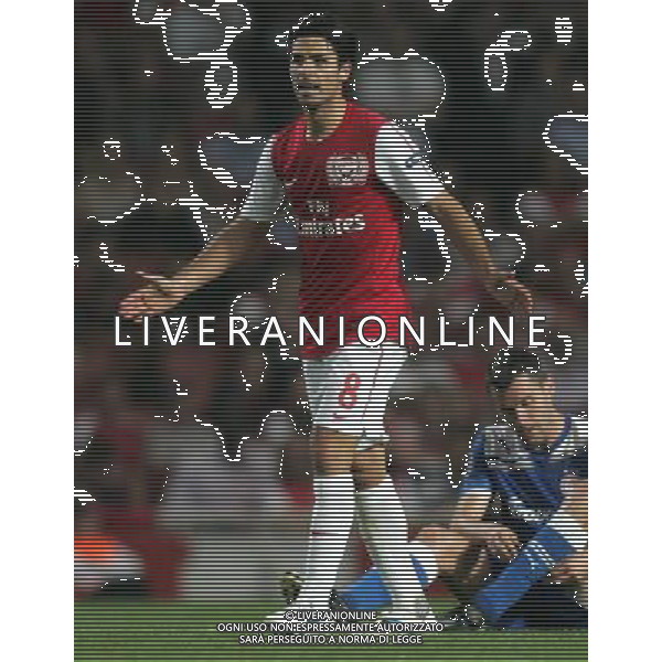 Arsenal\'s Mikel Arteta raects Football - UEFA Champions League - Group F - Arsenal v Olympiacos FC - Wed 28 Sep 2011 - Emirates Stadium - London - UK Foto: Michal Zemanek / Newspix.pl LIGA MISTRZOW SEZON 2011/2012 PILKA NOZNA ARSENAL LONDYN vs OLYMPIAKOS PIREUS --- Newspix.pl ARSENAL OLYMPIACOS - CHAMPIONS LEAGUE - ©AG ALDO LIVERANI SAS ITALY ONLY -. *** Local Caption *** .
