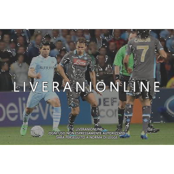 14 SETTEMBRE 2011 MANCHESTER CITY,NAPOLI NELLA FOTO: AGUERO , CAMPAGNARO FOTO MOSCA- AG.LIVERANI
