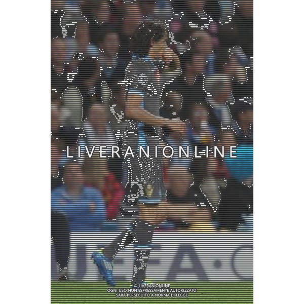 14 SETTEMBRE 2011 MANCHESTER CITY,NAPOLI NELLA FOTO: ESULTANZA CAVANI DOPO IL GOL FOTO MOSCA- AG.LIVERANI