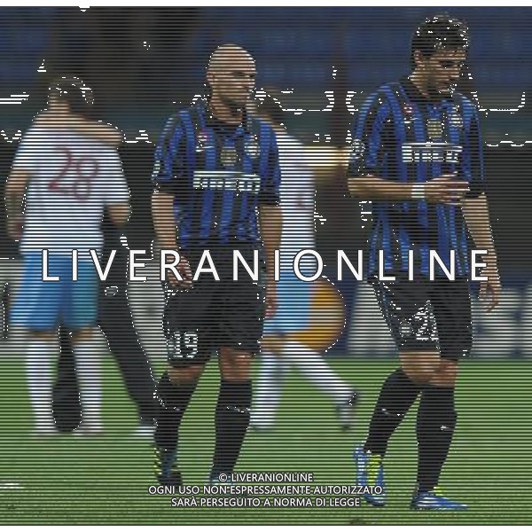 UEFA Champions League 2011/2012 Gruppo B Milano - 14.09.2011 Inter-Trabzonspor Nella Foto:delusione milito cambiasso /Ph.Vitez-Ag. Aldo Liverani
