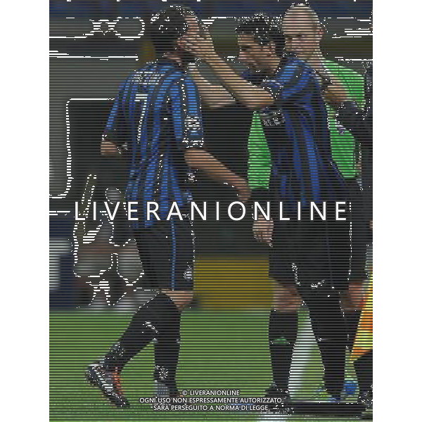 UEFA Champions League 2011/2012 Gruppo B Milano - 14.09.2011 Inter-Trabzonspor Nella Foto:Diego Milito-Giampaolo Pazzini /Ph.Vitez-Ag. Aldo Liverani