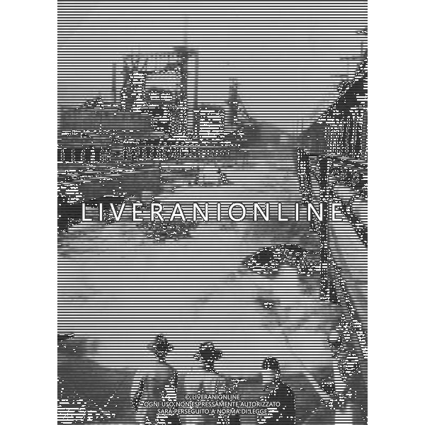 (110930) -- BEIJING, Sept. 30, 2011 () -- The file photo taken on April 1949 shows the Shijingshan Iron and Steel Plant, the predecessor of the Shougang Group, in Beijing. Shijingshan Iron and Steel Plant was founded in 1919. With almost a century\'s development, Shougang, now one of the largest steel makers in China, has an annual production capacity of about 8 million tonnes. Can you imagine what the industry of China, now enjoys the title of \'World Factory\', was like a century ago? In 1905, when the imperial Qing government sent five senior officials to Japan and some Western countries to visit, seeking for solutions to save the decaying empire, \'Yanchang Oil Plant\', the first-ever oil enterprise in the Chinese mainland, was established in Yan\'an of northwest China\'s Shaanxi Province. In 1907, Yanchang drilled the first onshore oil well \'Yanyi Well\', starting the oil production in the Chinese mainland. However, in 1907, the oil output could only reach 1 to 1.5 tonnes per day. More than 100 years passed, Yanchang, now called Shaanxi Yanchang Petroleum (Group) Co., LTD, has made great development. In 2007, the crude oil output, oil refining and processing, and sales of oil products of Yanchang respectively exceeded 10 million tonnes, engendering it into an emerging large oilfield with the output of 10 million tonnes. Yanchang is an epitome of Chinese industry\'s centennial development since the 1911 Revolution. The 1911 Revolution, led by Dr. Sun Yat-sen, overthrew the Qing Dynasty (1644-1911) and also put an end to thousands of years of feudalist governance in China. After the revolution, Chinese industry developed as many Chinese factories, in the fields such as textile, flour, match, and steel and iron, were established at that time. However, most Chinese factories were in small scale and did not thrive for a long time. After the founding of the People\'s Republic of China in 1949, step by step, Chinese industry has formed an independe ©AG ALDO LIVERANI SAS ITALY ONLY *** Local Caption *** .