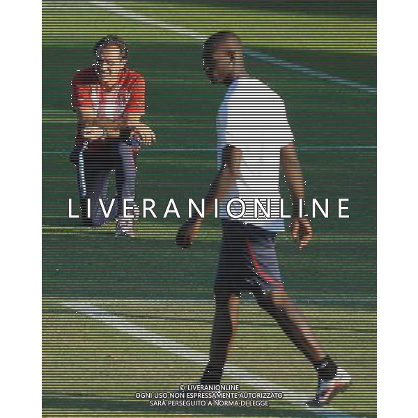 Raduno Nazionale Italiana a Coverciano Firenze - 03.10.2011 Allenamento Nella Foto:prandelli balotelli /Ph.Vitez-Ag. Aldo Liverani