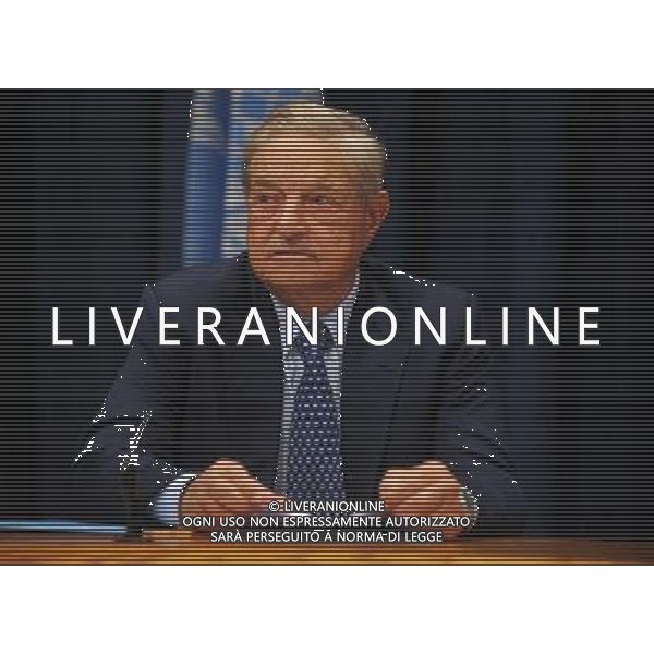 Press conference for the United Nations Press Corps entitled, \'Millennium Villages, on Track to Reach 2015 Goals, Announce Major New Donor Commitments\' George Soros, Founder and Chairman of the Open Society Foundation © Dennis Van Tine - LFI - PHOTOSHOT - AG. ALDO LIVERANI SAS ITALY ONLY