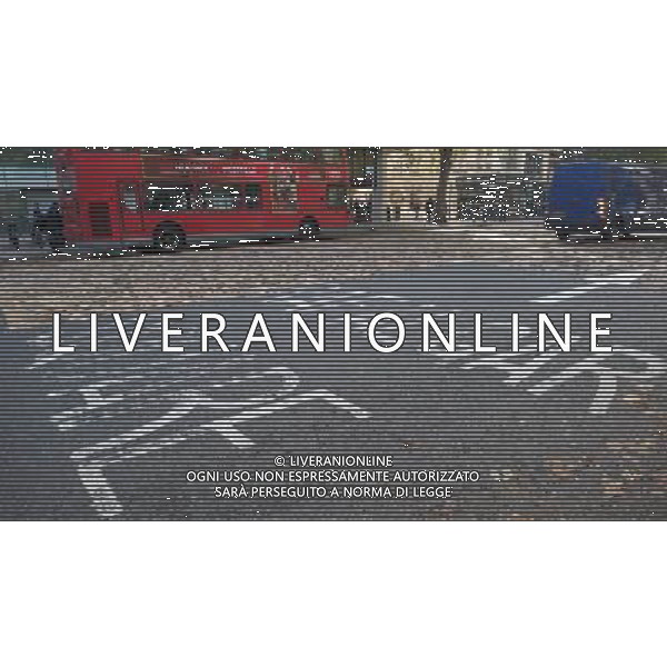 LONDON, UNITED KINGDOM OCTOBER 6 : Pic Shows Leaves imprinted in to the road in central London, a certain type of tarmac and the constant use of cars on the road has left the autum leaves imprinted on the road on October, 6th, 2011 in London, England ©photoshot/AG ALDO LIVERANI SAS - ITALY ONLY