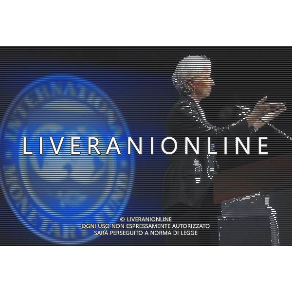 (110923) -- WASHINGTON D.C., Sept. 23, 2011 () -- Managing Director of International Monetary Fund Christine Lagarde speaks during the Plenary Session of the Annual Meetings of the World Bank and International Monetary Fund (IMF) in Washington D.C., capital of the United States, Sept. 23, 2011. High-ranking finance and banking officials and experts from around the world began meetings here Friday to discuss solutions to renewed challenges facing the global economy. (/Zhang Jun) AG ALDO LIVERANI S A S ONLY ITALY