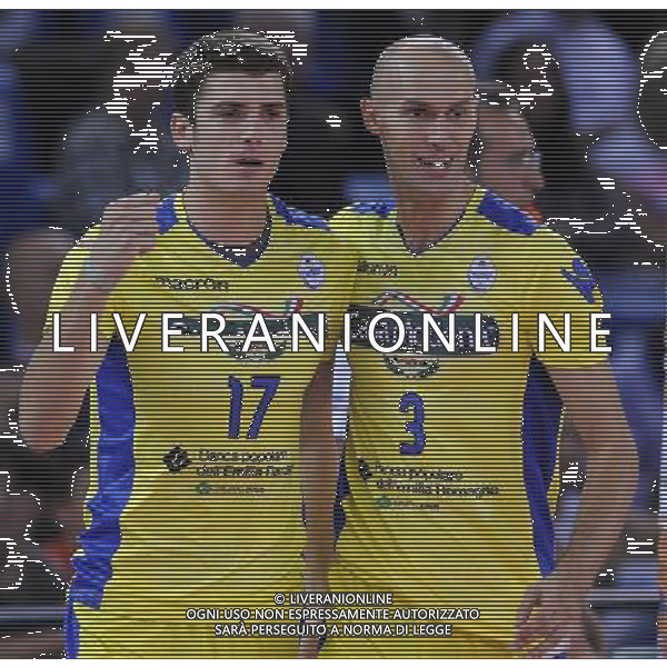 Lega Volley Serie A1 Maschile 2011/2012 3¡ Giornata Modena - 09.10.2011 Casa Modena-Acqua Paradiso Monza Brianza Nella Foto:Matthew Anderson-Andrea Sala /Ph.Vitez-Ag. Aldo Liverani