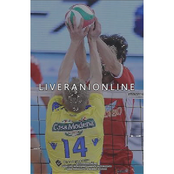 Lega Volley Serie A1 Maschile 2011/2012 3¡ Giornata Modena - 09.10.2011 Casa Modena-Acqua Paradiso Monza Brianza Nella Foto:Milos Nikic-Mikko Esko /Ph.Vitez-Ag. Aldo Liverani