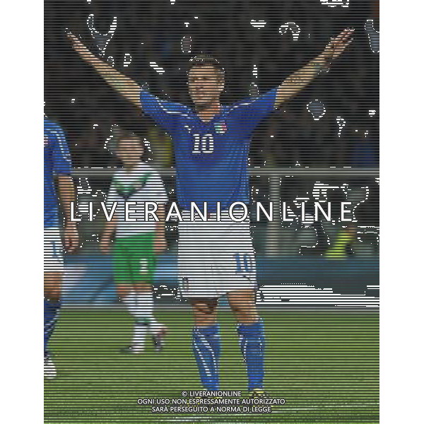 Qualificazioni ai Campionati Europei UEFA EURO 2012 Gruppo C Pescara - 11.10.2011 Italia-Irlanda del Nord Nella Foto: esultanza di cassano antonio dopo il gol /Ph.Vitez-Ag. Aldo Liverani