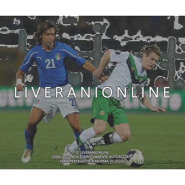 Qualificazioni ai Campionati Europei UEFA EURO 2012 Gruppo C Pescara - 11.10.2011 Italia-Irlanda del Nord Nella Foto:davis-pirlo andrea /Ph.Vitez-Ag. Aldo Liverani