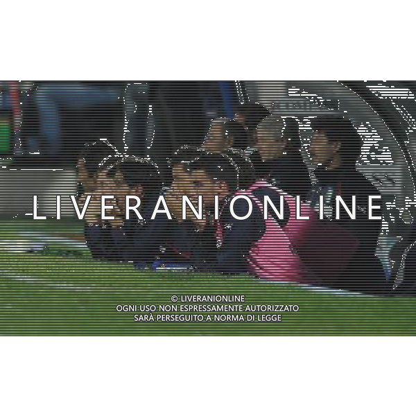 Qualificazioni ai Campionati Europei UEFA EURO 2012 Gruppo C Pescara - 11.10.2011 Italia-Irlanda del Nord Nella Foto:i giocatori dell\'italia seguono la partita dalla panchina /Ph.Vitez-Ag. Aldo Liverani