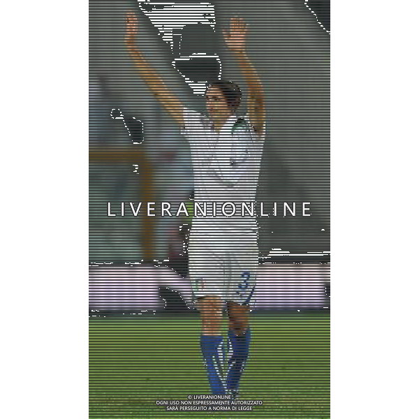 Qualificazioni ai Campionati Europei UEFA EURO 2012 Gruppo C Pescara - 11.10.2011 Italia-Irlanda del Nord Nella Foto:chiellini giorgio esulta a fine gara /Ph.Vitez-Ag. Aldo Liverani