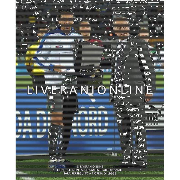 Qualificazioni ai Campionati Europei UEFA EURO 2012 Gruppo C Pescara - 11.10.2011 Italia-Irlanda del Nord Nella Foto:Gianluigi Buffon-Giancarlo Abete /Ph.Vitez-Ag. Aldo Liverani