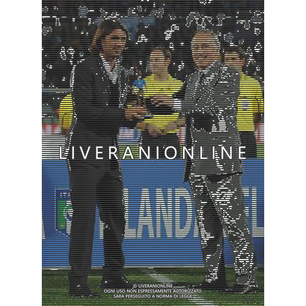 Qualificazioni ai Campionati Europei UEFA EURO 2012 Gruppo C Pescara - 11.10.2011 Italia-Irlanda del Nord Nella Foto:Paolo Maldini-Giancarlo Abete /Ph.Vitez-Ag. Aldo Liverani