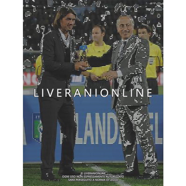 Qualificazioni ai Campionati Europei UEFA EURO 2012 Gruppo C Pescara - 11.10.2011 Italia-Irlanda del Nord Nella Foto:Paolo Maldini-Giancarlo Abete /Ph.Vitez-Ag. Aldo Liverani