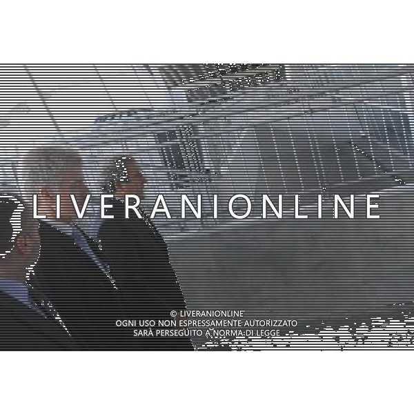 12.10.2011 POZNAN STADION MIEJSKI. PILKA NOZNA BRIEFING PRASOWY Z PREZYDENTEM UEFA MICHAELEM PLATINI (PRESS CONFERENCE WITH THE PRESIDENT OF UEFA MICHAEL PLATINI) NZ/ PREZYDENT POZNANIA RYSZARD GROBELNY, MICHAEL PLATINI FOT. JAKUB KACZMARCZYK / PRESSFOCUS NEWSPIXPL --- Newspix.pl /ag aldo liverani/ - ITALY ONLY -12/10/2011 VISITA E CONFERENZA STAMPA DEL PRESIDENTE DELLA UEFA Michael Platini *** Local Caption *** .