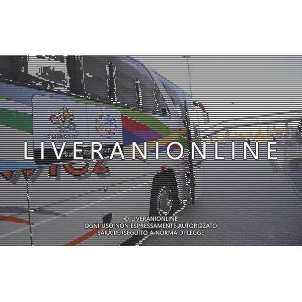 12.10.2011 POZNAN STADION MIEJSKI. PILKA NOZNA BRIEFING PRASOWY Z PREZYDENTEM UEFA MICHAELEM PLATINI (PRESS CONFERENCE WITH THE PRESIDENT OF UEFA MICHAEL PLATINI) NZ/ AUTOBUS MICHAELA PLATINIEGO FOT. JAKUB KACZMARCZYK / PRESSFOCUS NEWSPIXPL --- Newspix.pl /ag aldo liverani/ - ITALY ONLY -12/10/2011 VISITA E CONFERENZA STAMPA DEL PRESIDENTE DELLA UEFA Michael Platini *** Local Caption *** .