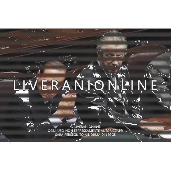 Roma - 13/10/2011 - Montecitorio - Comunicazioni del Presidente del Consiglio Silvio Berlusconi alla Camera - nella foto: Silvio Berlusconi Umberto Bossi ©Fabrizio Corradetti - Ag. Aldo Liverani sas