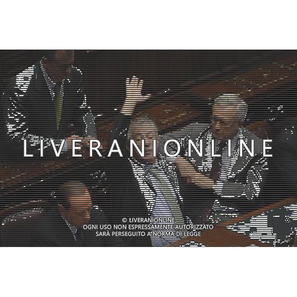 Roma - 13/10/2011 - Montecitorio - Comunicazioni del Presidente del Consiglio Silvio Berlusconi alla Camera - nella foto: Silvio Berlusconi con Umberto Bossi e giulio tremonti ©Fabrizio Corradetti - Ag. Aldo Liverani sas