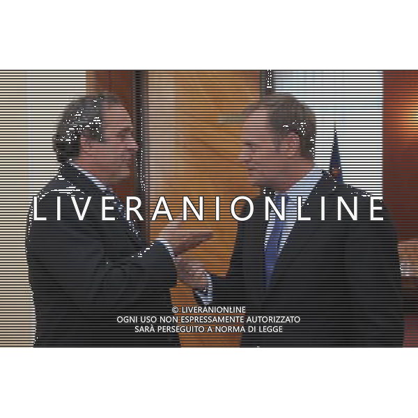 12.10.2011 WARSZAWA ULICA UJAZDOWSKIE KANCELARIA PREZESA RADY MINISTROW OFICJALNA WIZYTA PREZYDENTA UEFA MICHELA PLATINI W POLSCE SPOTKANIE Z PREIMEREM RP NZ. MICHEL PLATINI (L) DONALD TUSK (P) ( POLAND SPORT FOOTBALL ) FOTO LUKASZ GROCHALA/CYFRASPORT/NEWSPIX.PL --- Newspix.pl AG ALDO LIVERANI S A S ONLY ITALY *** Local Caption *** www.newspix.pl mail us: info@newspix.pl call us: 0048 022 23 22 222 --- Polish Picture Agency by Ringier Axel Springer Poland