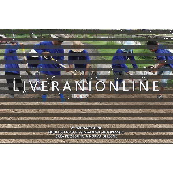 (111013) BANGKOK, Oct. 13, 2011 () Residents prepare sandbags to be used to block floodwaters in Rangsit of Pathum Thani province, Thailand, on Oct. 13, 2011. A total of 283 people were confirmed dead and two others were missing in the floods that have inundated the upper part of the country for almost three months, the Disaster Prevention and Mitigation Department reported on Thursday. (/Song Zhenping) (nxl)