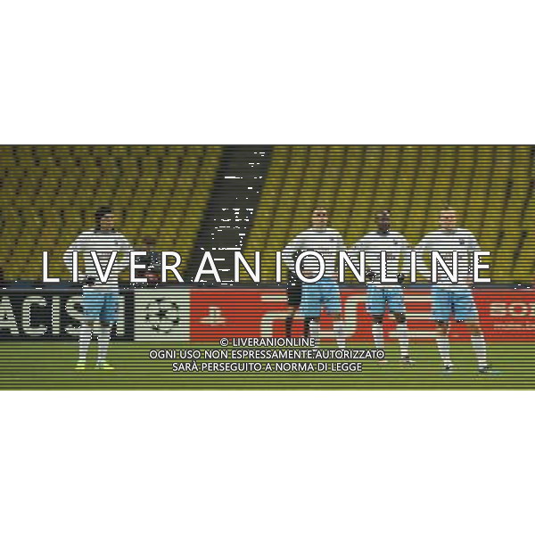 UEFA Champions League Group B soccer match between CSKA Moscow and Trabzonspor at Luzhniki stadium in Moscow, Russia, 18 October 2011. Pictured: L to R, Gustavo Colman, Arkadiusz Glowacki, Didier Zokora and Marek Sapara of Trabzonspor. LIGA MISTRZOW SEZON 2011/2012 PILKA NOZNA CSKA MOSKWA vs TRABZONSPOR FOT.SESKIM PHOTO/NEWSPIX.PL TURKEY, GERMANY, AUSTRIA AND UK OUT !!! --- Newspix.pl CSKA Moscow and Trabzonspor champions league ©AG ALDO LIVERANI SAS ITALY ONLY *** Local Caption *** .