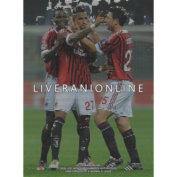 UEFA Champions League 2011/2012 Gruppo H Milano - 19.10.2011 Milan-Bate Borisov Nella Foto: esultanza dopo il gol di prince boateng con bonera /Ph.Vitez-Ag. Aldo Liverani