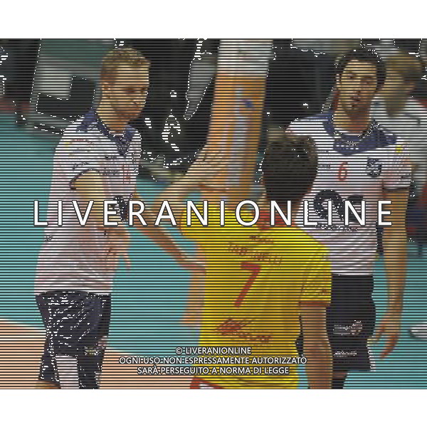 Lega Volley Serie A1 Maschile 2011/2012 5¡ Giornata Ravenna - 22.10.2011 CMC Ravenna-Marmi Lanza Verona Nella Foto:Brunner Theodore-Tabanelli Matteo-Sirri Luca /Ph.Vitez-Ag. Aldo Liverani